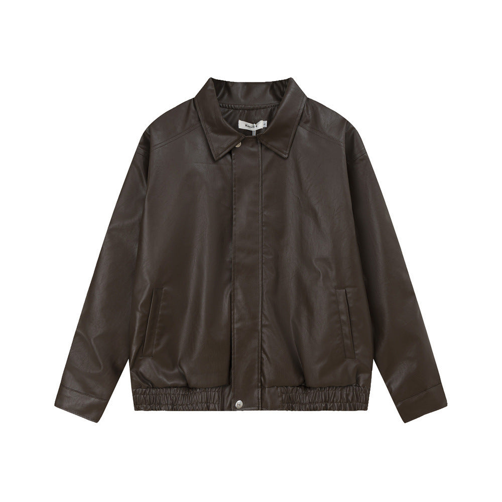 Oversized Punk Moto PU Leather Jacket - Vegan Biker Style