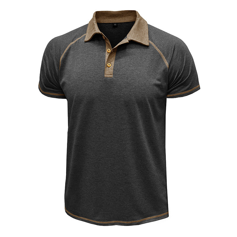 Men's Cotton Blend Contrast Stitch Polo Shirt - Athletic Fit