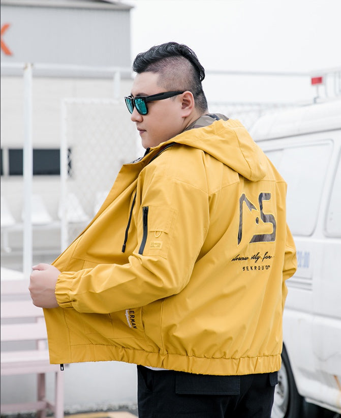 Lightweight Cotton Bomber Jacket - Mustard Yellow Utility Outerwear