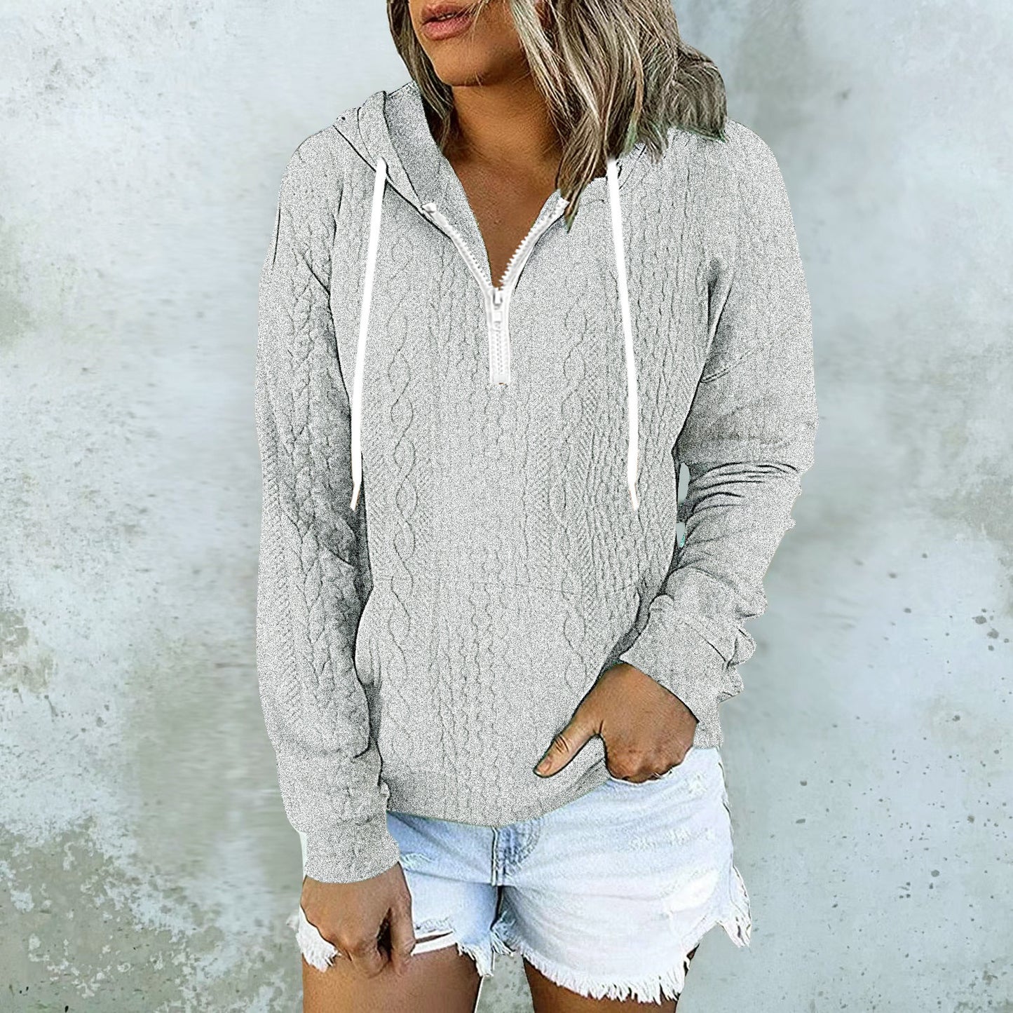 Women’s Twist Texture Zip-Up Hoodie