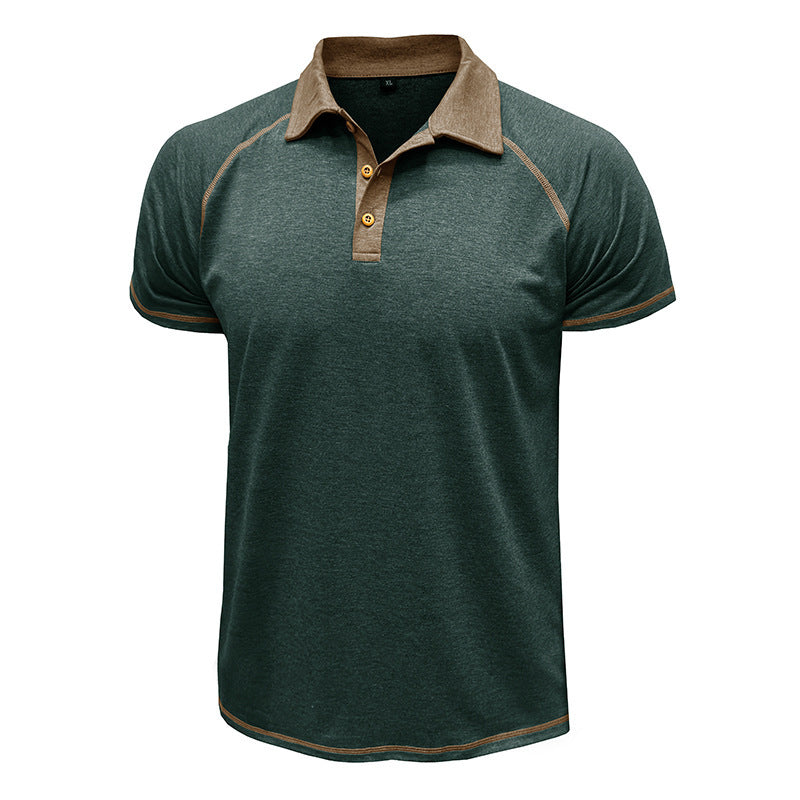 Men's Cotton Blend Contrast Stitch Polo Shirt - Athletic Fit