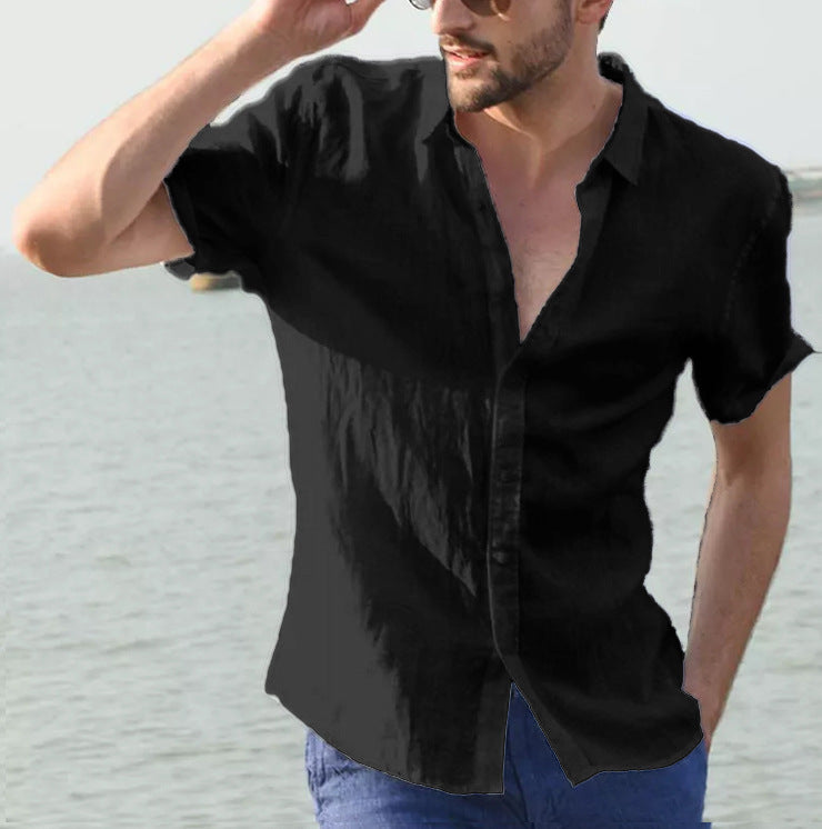 Men's Short Sleeve Button Down Shirt - Lightweight Summer Casual