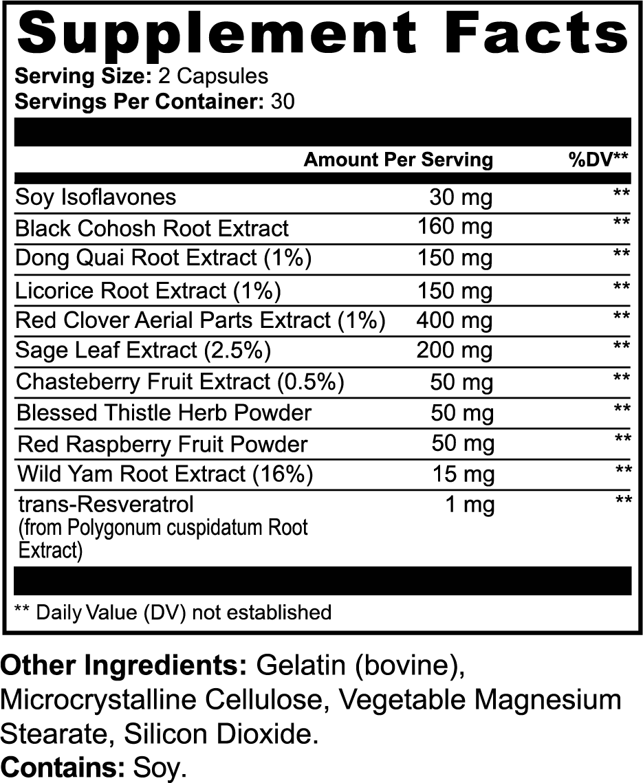 Women's Vitality Formula dietary supplement capsules in a white bottle by mywellness.health