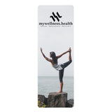 Eco-friendly Tranquility Yoga Mat in green with carry straps, measuring 24” x 70” by mywellness.health