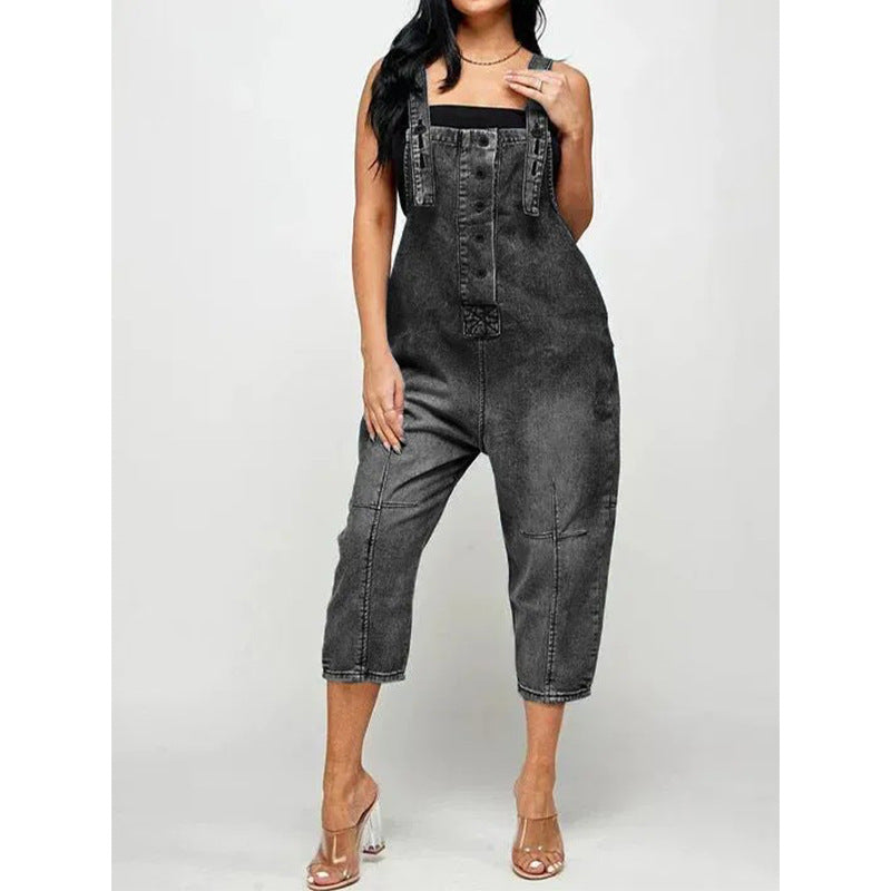 Women’s Casual Denim Suspender Overalls