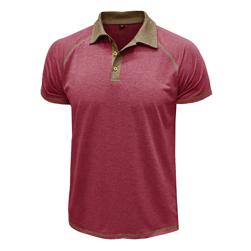 Men's Cotton Blend Contrast Stitch Polo Shirt - Athletic Fit