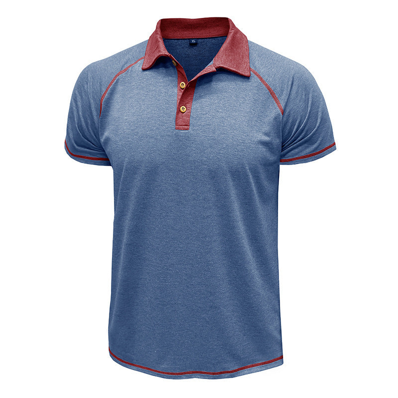 Men's Cotton Blend Contrast Stitch Polo Shirt - Athletic Fit
