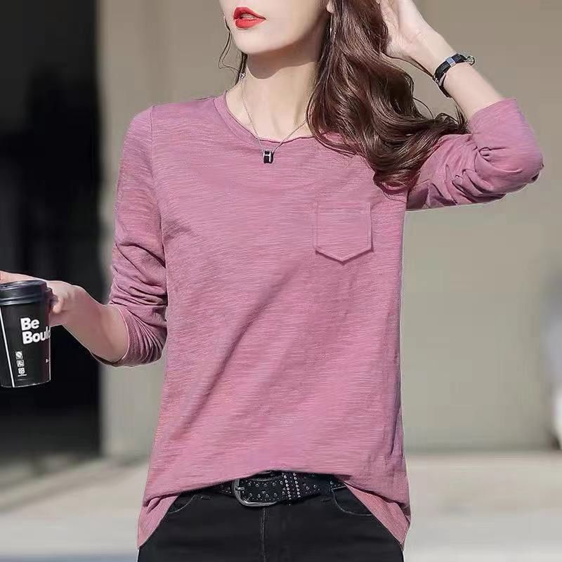 White slub cotton long sleeve tee by Alabaster, featuring a relaxed fit and breathable fabric.