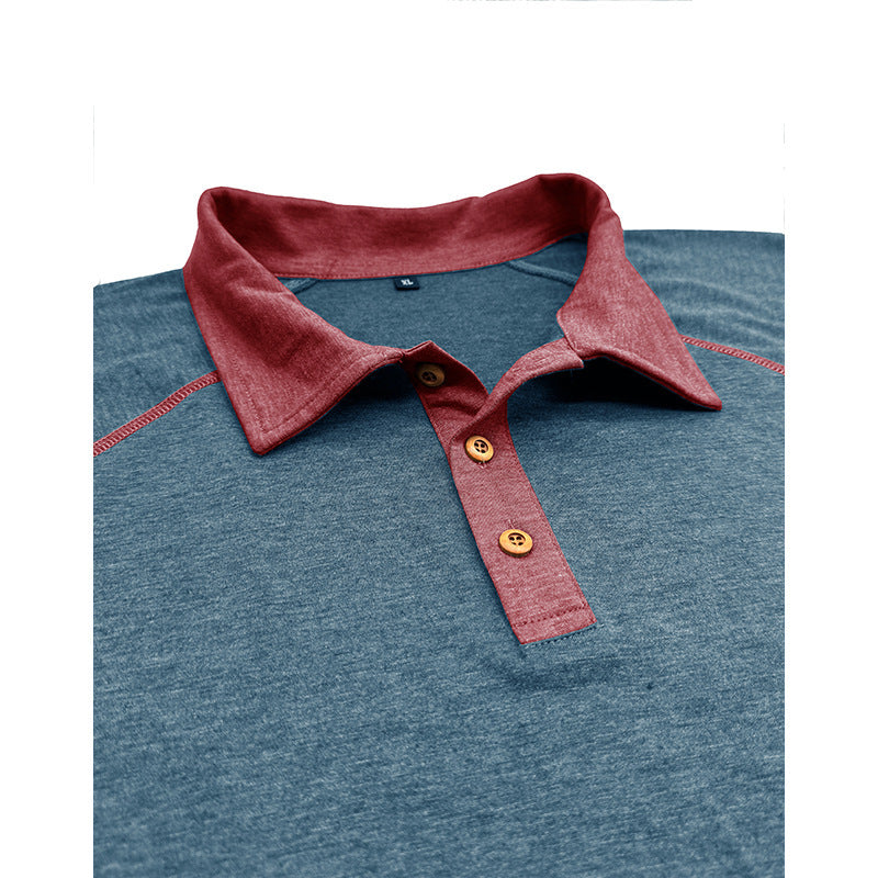 Khaki men's cotton blend polo shirt with contrast stitching, athletic fit, and button-down collar by My Store