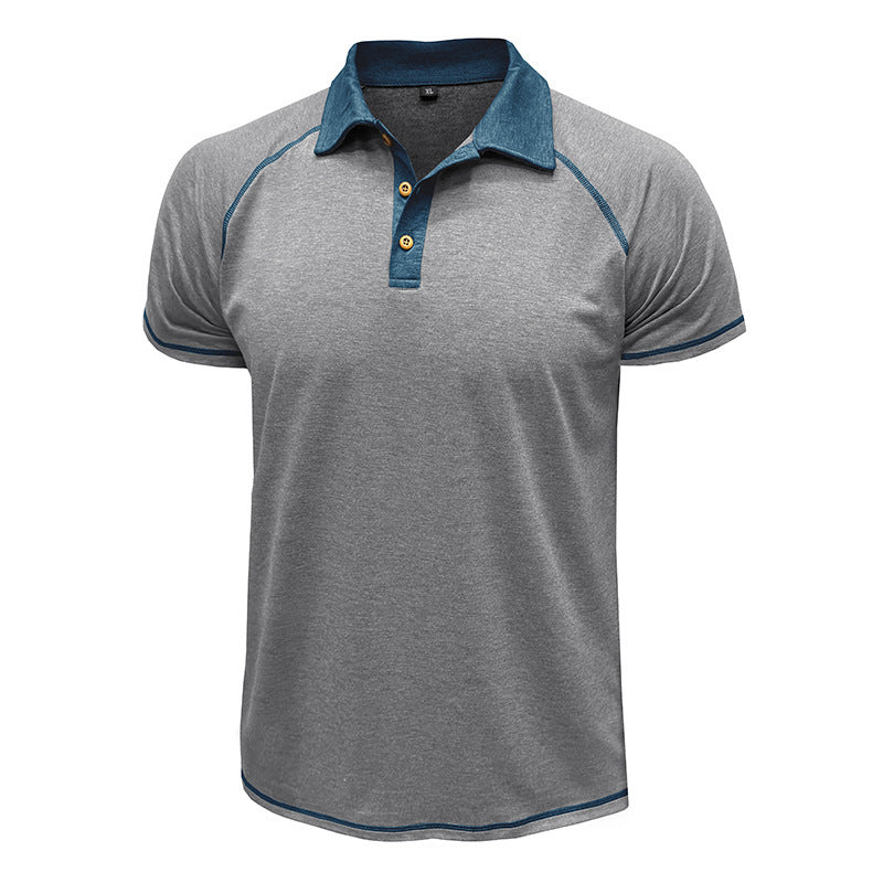 Men's Cotton Blend Contrast Stitch Polo Shirt - Athletic Fit