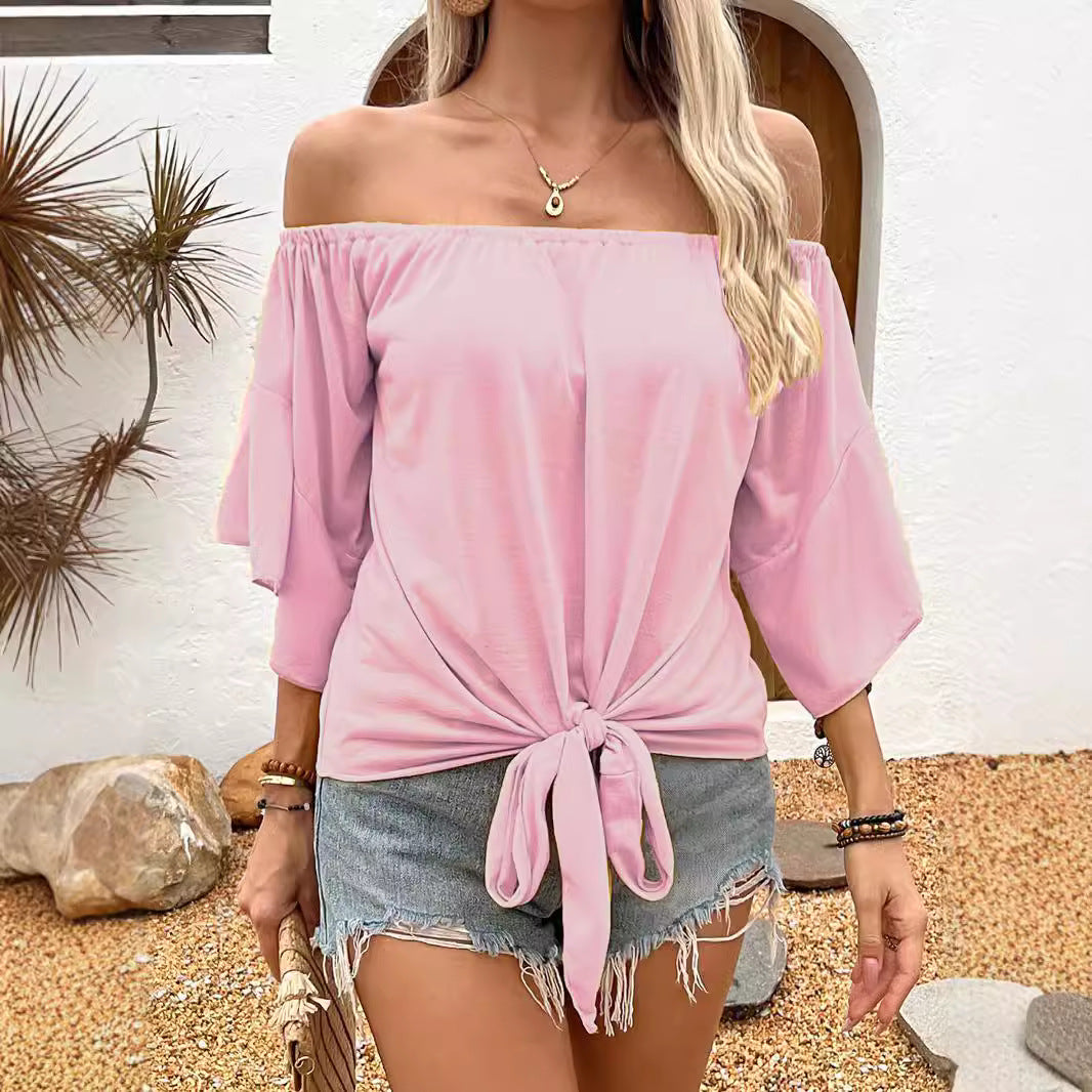 Sunshine Tie-Front Off-Shoulder Top