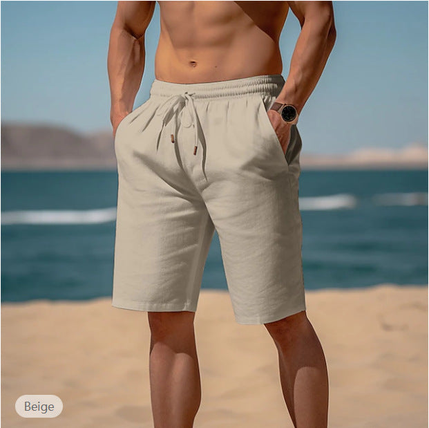 Summer Cotton-Linen Beach Shorts