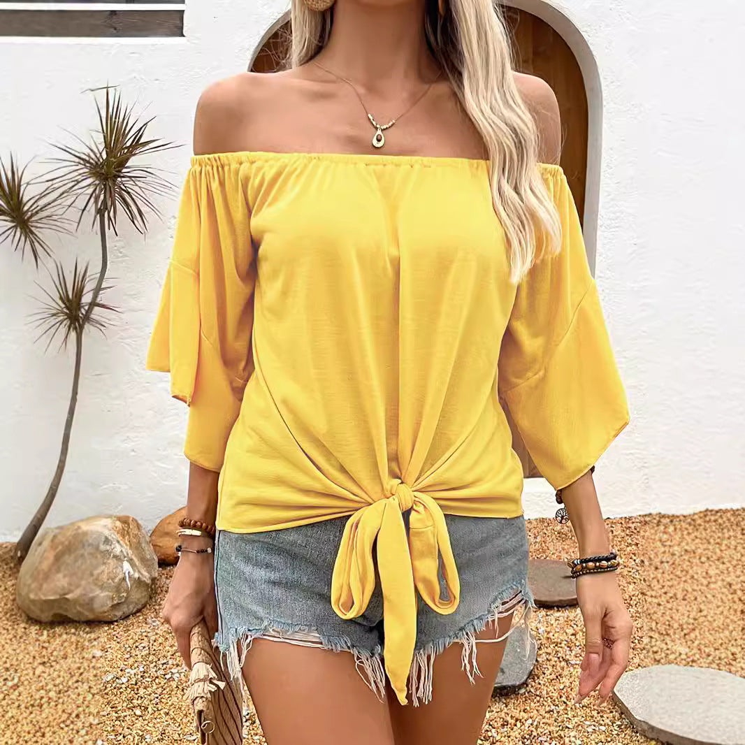 Sunshine Tie-Front Off-Shoulder Top