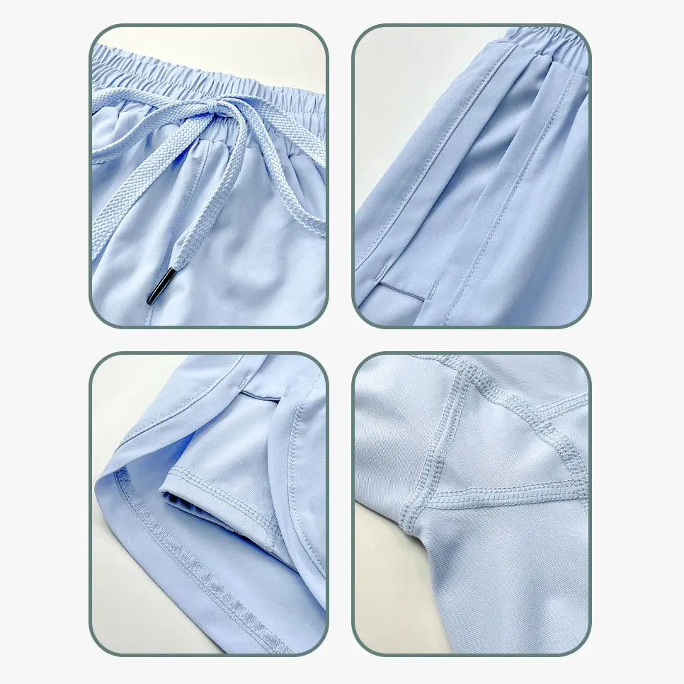 Pantalones cortos deportivos elásticos 2 en 1 para mujer, para correr, yoga, fitness y jogging