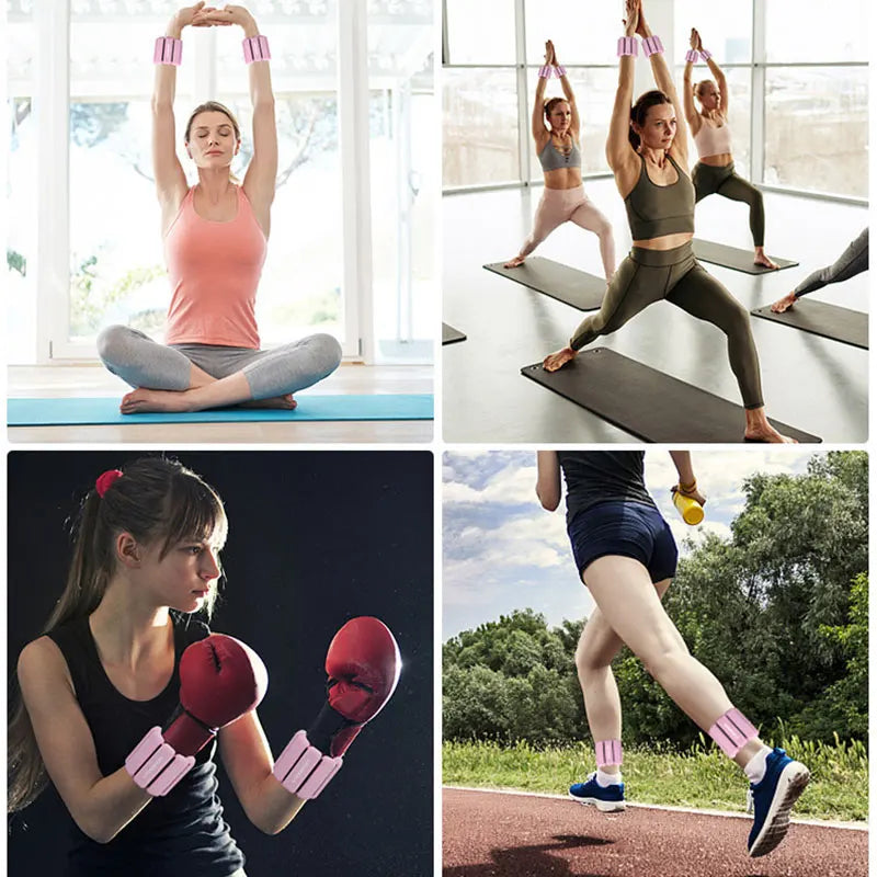 2lbs verstellbare Sportgewichte aus Silikon für Handgelenk und Knöchel, tragbar, für Lauftraining, Fitness, Yoga