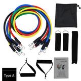 11 Piece Resistance Band Set - Tube Bands Door Anchor Handles