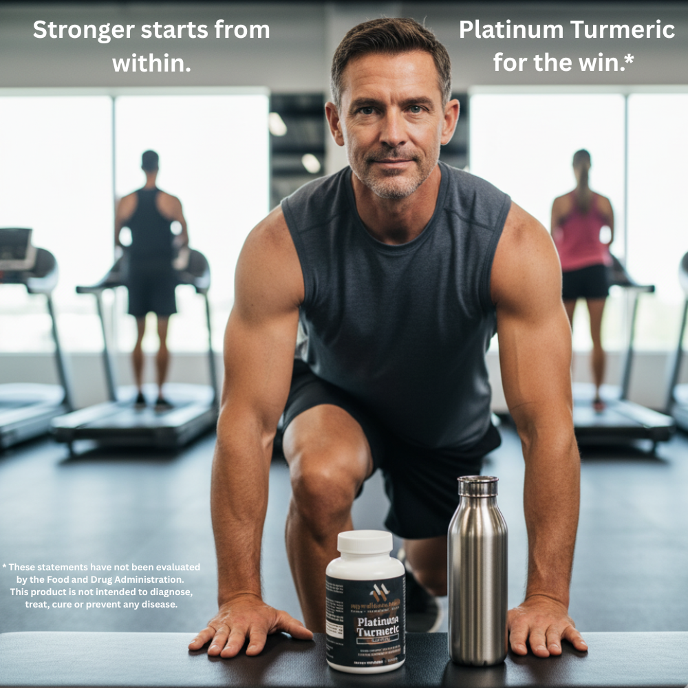 Platinum Turmeric natural extract bottle with black pepper extract and boswellia, by mywellness.health