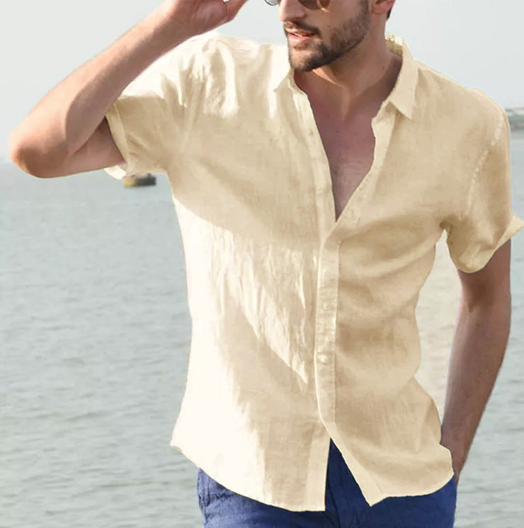 Men's Short Sleeve Button Down Shirt - Lightweight Summer Casual