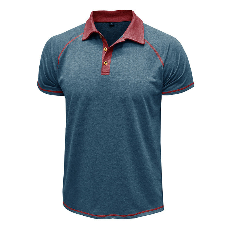 Men's Cotton Blend Contrast Stitch Polo Shirt - Athletic Fit