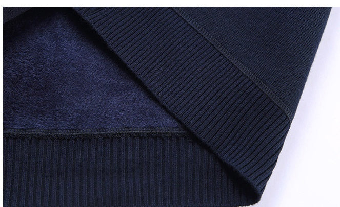 Fleece-lined black pullover with geometric pattern, long sleeves, by My Store, available in grey