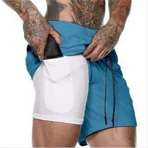 Herren 2 in 1 Laufshorts Jogging Fitnessstudios Fitness Training Schnelltrocknend