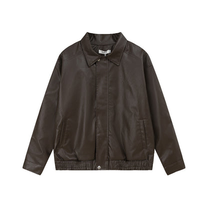 Oversized Punk Moto PU Leather Jacket - Vegan Biker Style