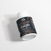 CoQ10 Ubiquinone 100mg capsules in a clear bottle, 30-count, by mywellness.health for heart and energy support.