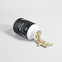 Green Moringa Pure Organic Leaf Capsules in a clear bottle by mywellness.health, allergen-free and natural supplement