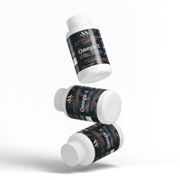 Premium Omega 3 fish oil capsules in a clear bottle, labeled for brain and cardiovascular support, by mywellness.health