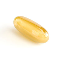 Premium Omega 3 fish oil capsules in a clear bottle, allergen-free, supporting brain and cardiovascular health.