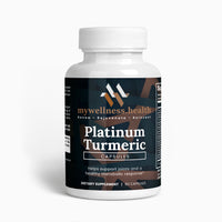 Platinum Turmeric natural extract bottle with black pepper extract and boswellia, mywellness.health brand