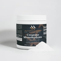 Unflavored Pure Creatine Monohydrate Powder in a 250g container by mywellness.health