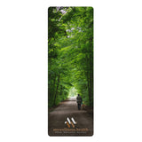 Forest Bath yoga mat with non-slip rubber base, cushioned support, and carry strap, 24” x 70”, by mywellness.health