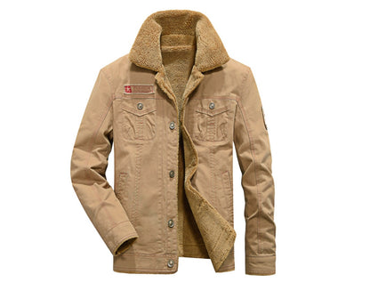 Winter Plus Velvet Air Force-Inspired Cotton Jacket