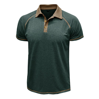 Men's Cotton Blend Contrast Stitch Polo Shirt - Athletic Fit