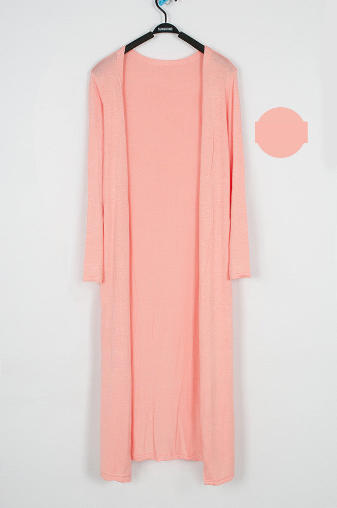 Lightweight Modal Drape Cardigan - Open Front Long Sleeve