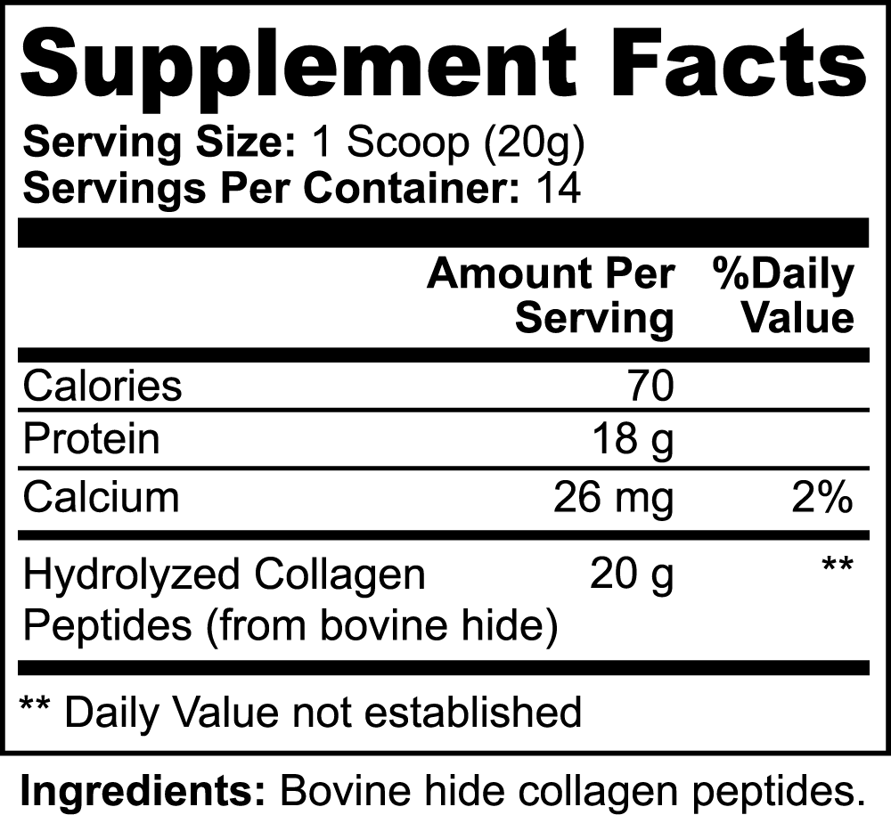 Grass-fed hydrolyzed collagen peptides in a 280g natural bovine packaging by mywellness.health