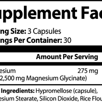 Pure Magnesium Glycinate 2500mg capsules in a clear bottle by mywellness.health for sleep support.