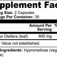 Green Moringa Pure Organic Leaf Capsules in a clear bottle by mywellness.health, allergen-free and clean-label