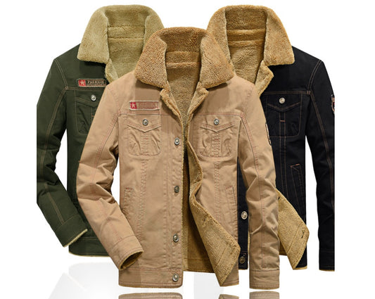Winter Plus Velvet Air Force-Inspired Cotton Jacket