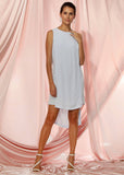 Sleeveless layered dress in mist blue by Lemon Hera, featuring a casual elegant design for effortless style.
