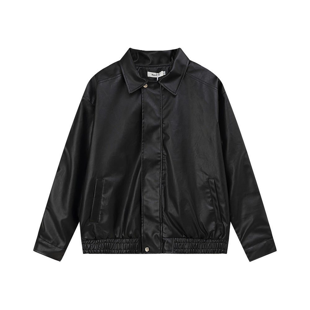 Oversized Punk Moto PU Leather Jacket - Vegan Biker Style