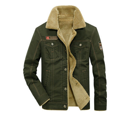 Winter Plus Velvet Air Force-Inspired Cotton Jacket