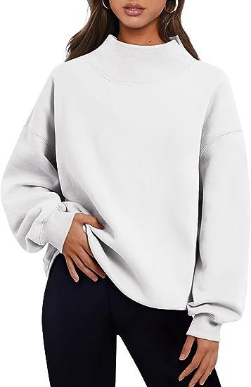 White solid color pullover sweatshirt by Alabaster, perfect for casual layering and everyday comfort.