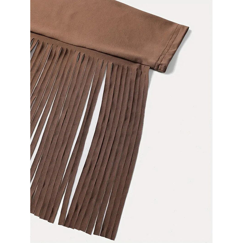 Women's Off-Shoulder Fringe Tassel Blouse