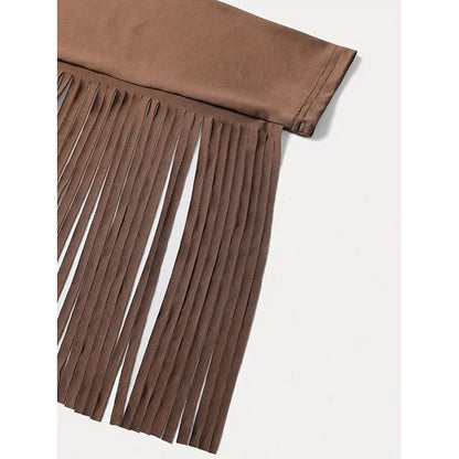 Women's Off-Shoulder Fringe Tassel Blouse
