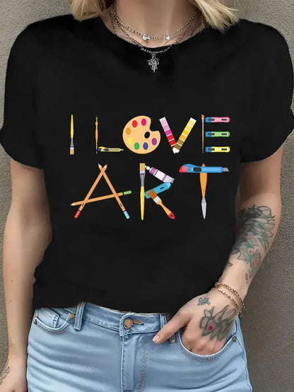 Women’s “I Love Art” Graphic T-Shirt