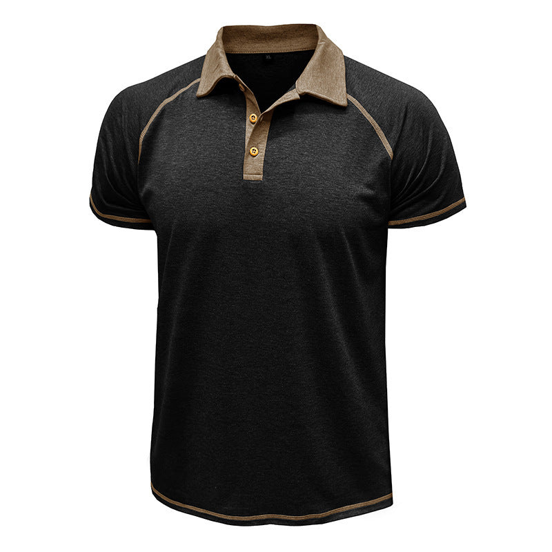 Men's Cotton Blend Contrast Stitch Polo Shirt - Athletic Fit