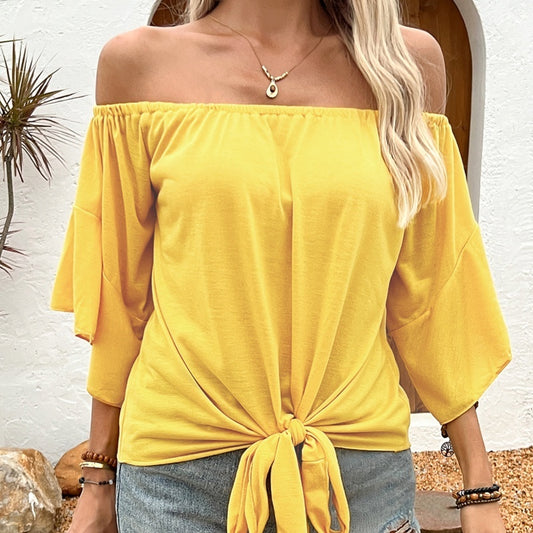 Sunshine Tie-Front Off-Shoulder Top
