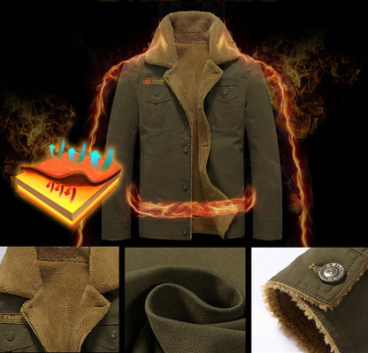 Winter Plus Velvet Air Force-Inspired Cotton Jacket